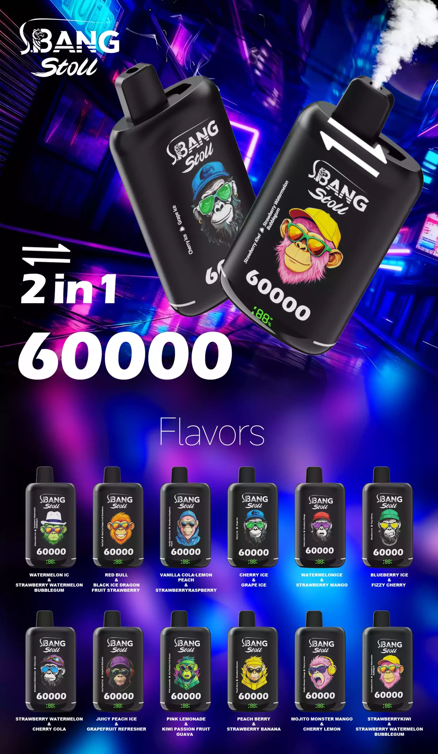 Bang Leader Stoll 60000 60K Zuege Mit 2 In 1 Switch Einweg Vapes Im Grosshandel Scaled 1