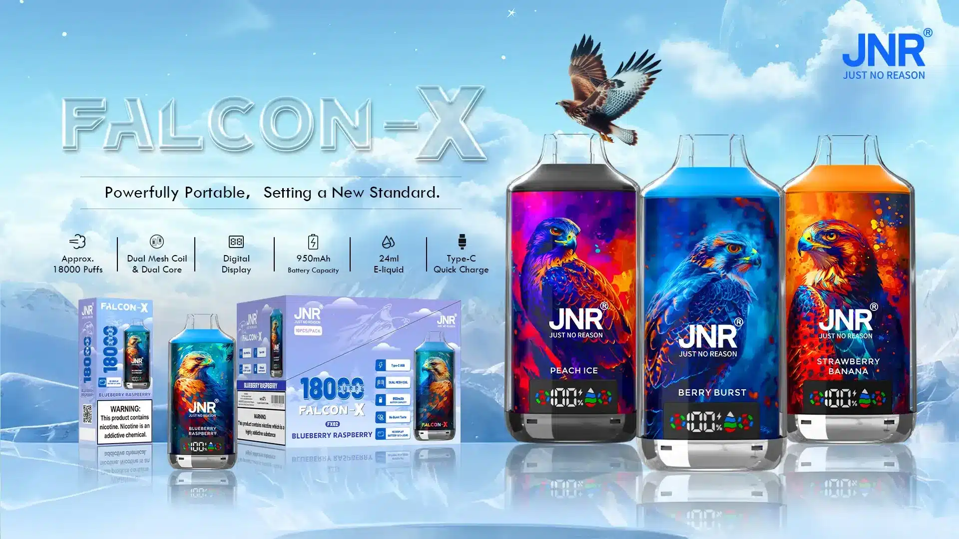 Jnrfalconx 18000 Puffs Disposable Vape Detailed Image 1