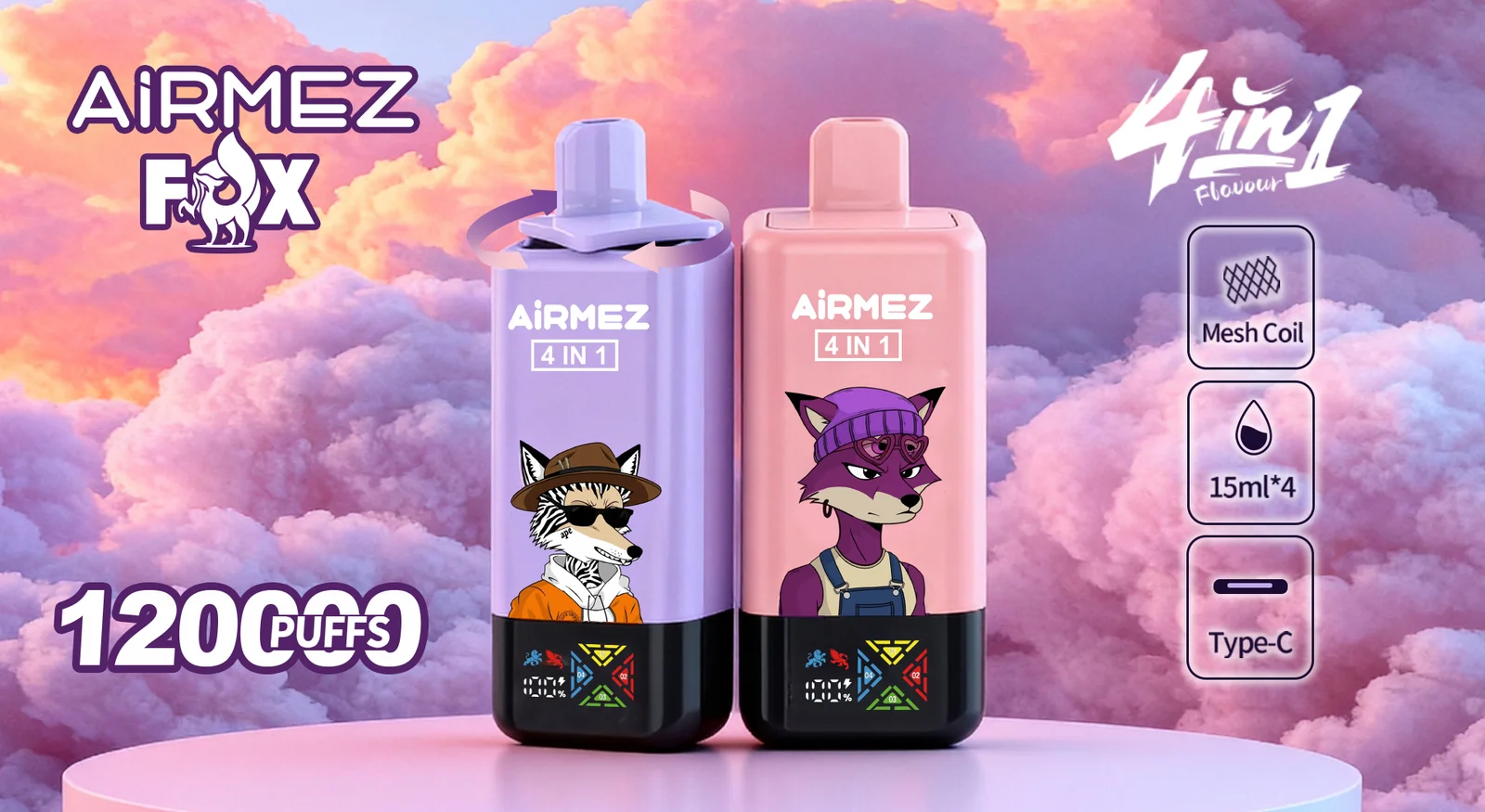 Airmez Fox 4In1 120K Puff Disposable Vape